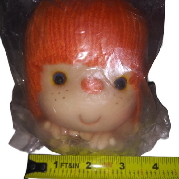 Vintage MITZY ORANGE DOLL HEAD HANDS 4 Inch Westrim Crafts HONG KONG 1980 NOS - Picture 5 of 5
